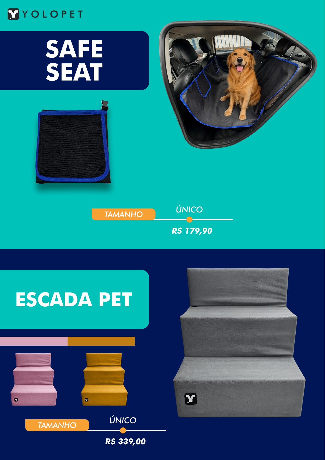 YOLOPET — Safe Seat e Escada Pet
